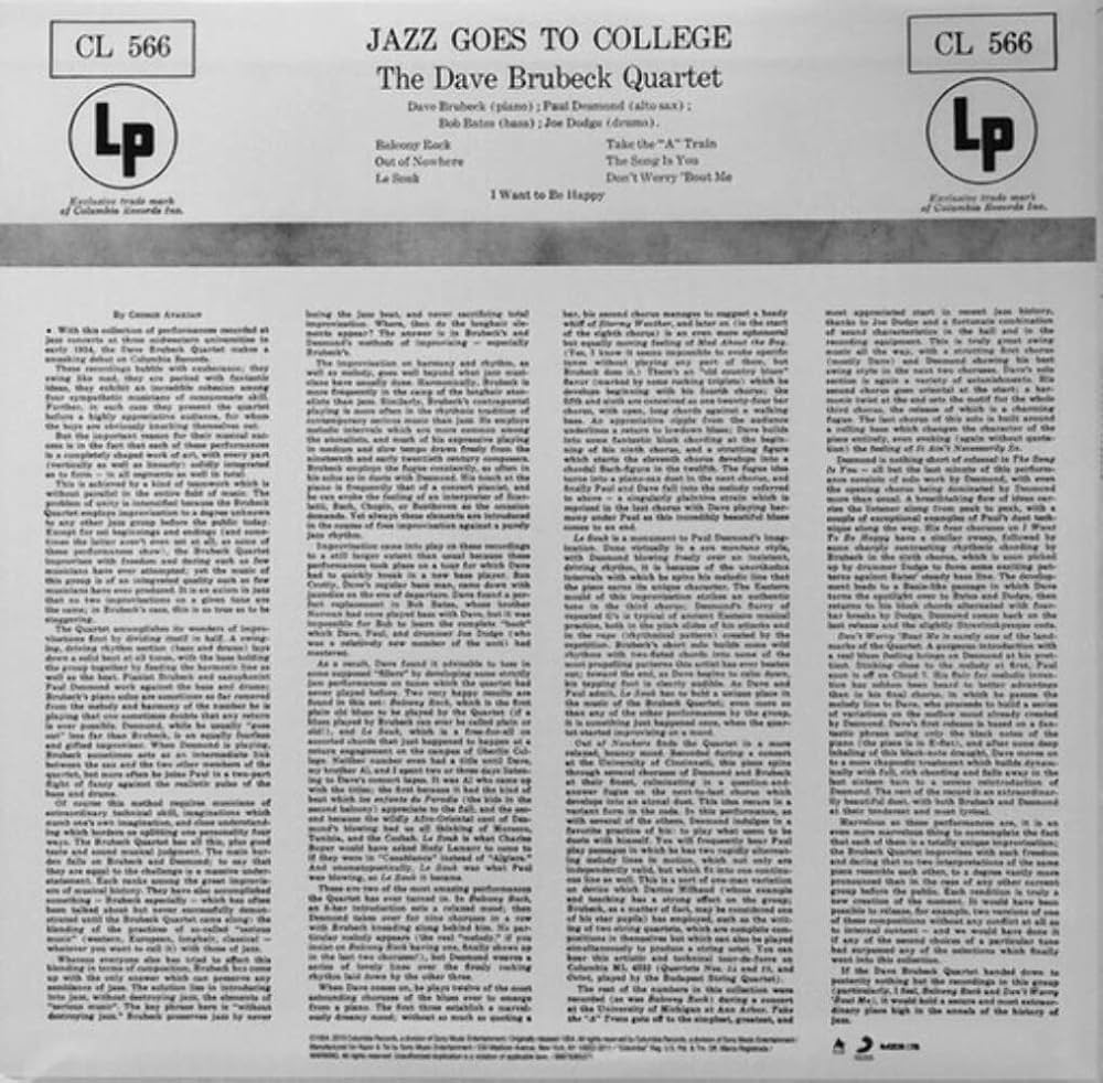 欧LP The Dave Brubeck Quartet Jazz Goes To College MOVLP1520 Music On Vinyl /00260 The Dave Brubeck Quartet – Jazz Goes To College – Vinyl (LP
